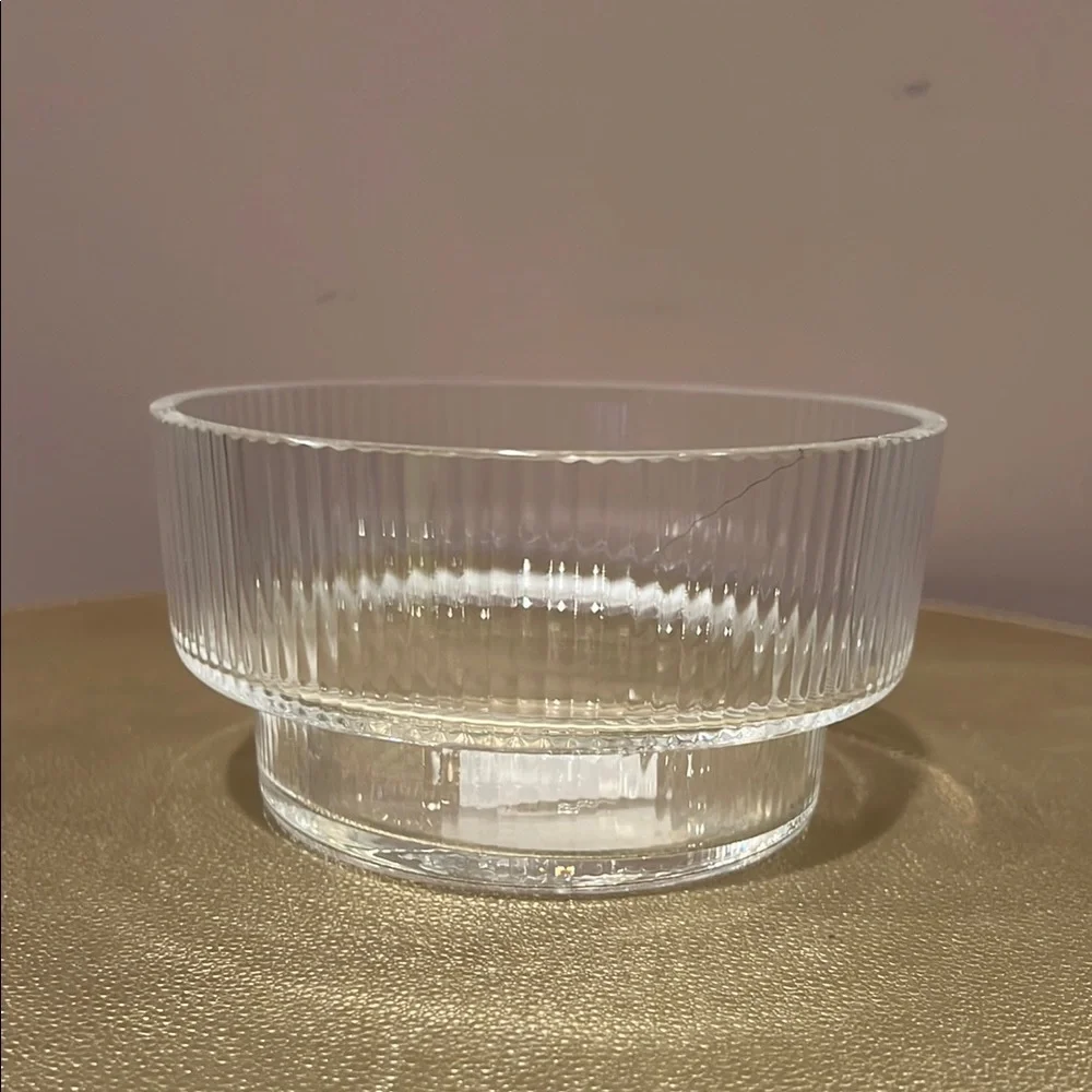 Williams Sonoma Optic Glass Nut Bowl
